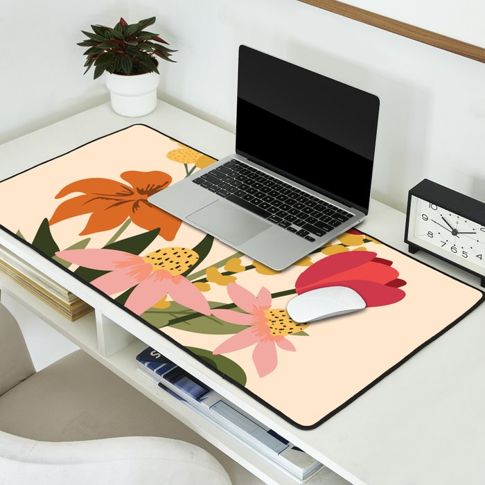 Fresh Cut Cottage Flowers Desk Mat Gallery Image 2