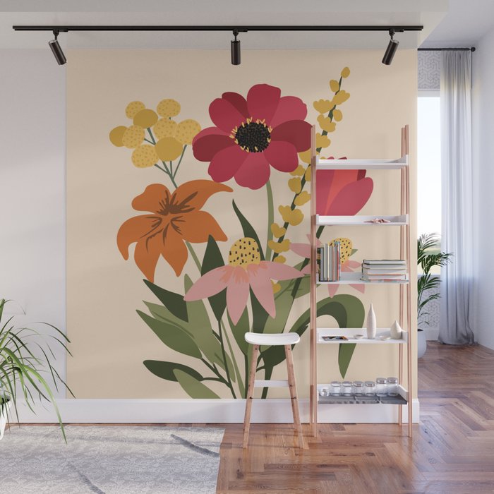Fresh Cut Cottage Flowers Wall Mural Gallery Image 1