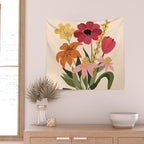 Fresh Cut Cottage Flowers Wall Tapestry Gallery Image 2