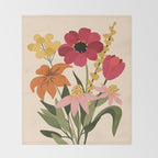 Fresh Cut Cottage Flowers Throw Blanket Gallery Image 2
