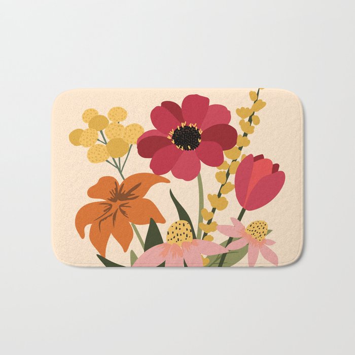 Fresh Cut Cottage Flowers Bath Mat Gallery Image 1