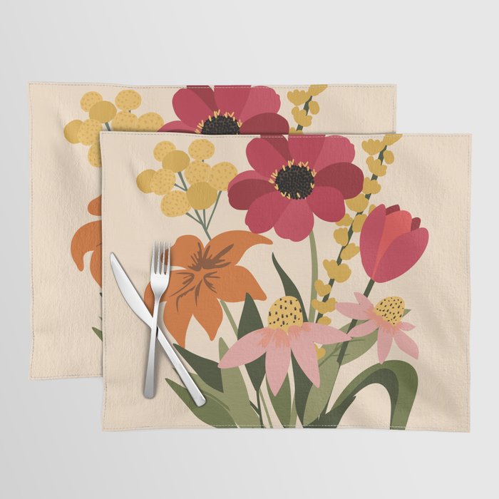 Fresh Cut Cottage Flowers Placemat Gallery Image 1