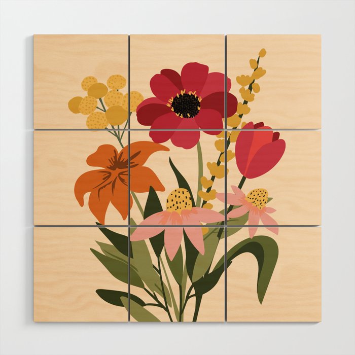 Fresh Cut Cottage Flowers Wood Wall Art Gallery Image 1