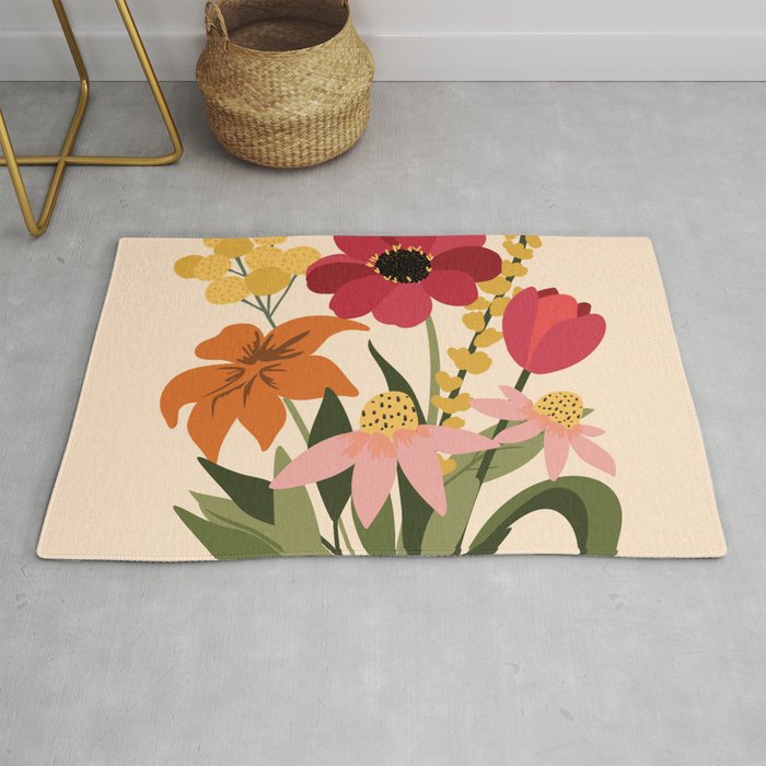 Fresh Cut Cottage Flowers Rug Gallery Image 1