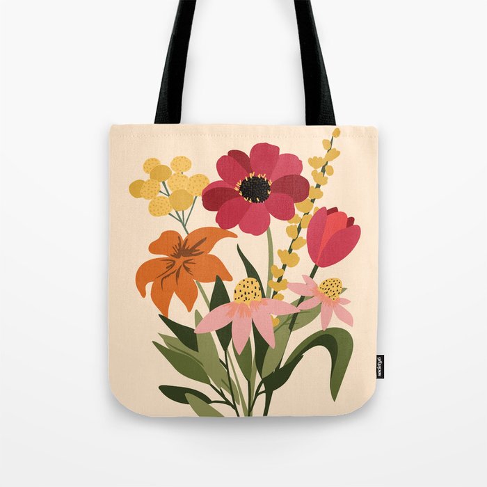 Fresh Cut Cottage Flowers Tote Bag Gallery Image 1