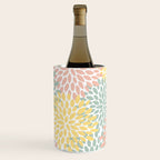 Festive, Abstract, Floral Prints, Coral, Green, Yellow Wine Chiller Gallery Image 3