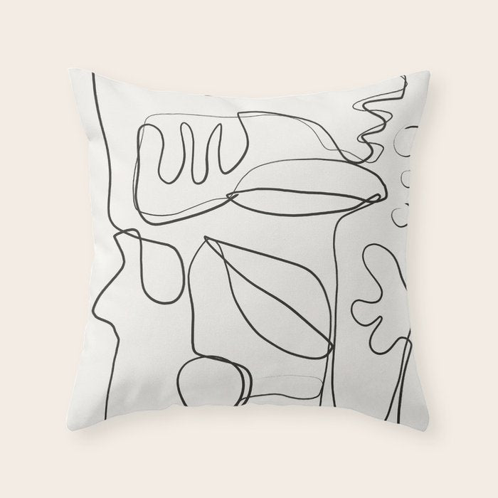 Abstract line art 10 Throw Pillow Gallery Image 6