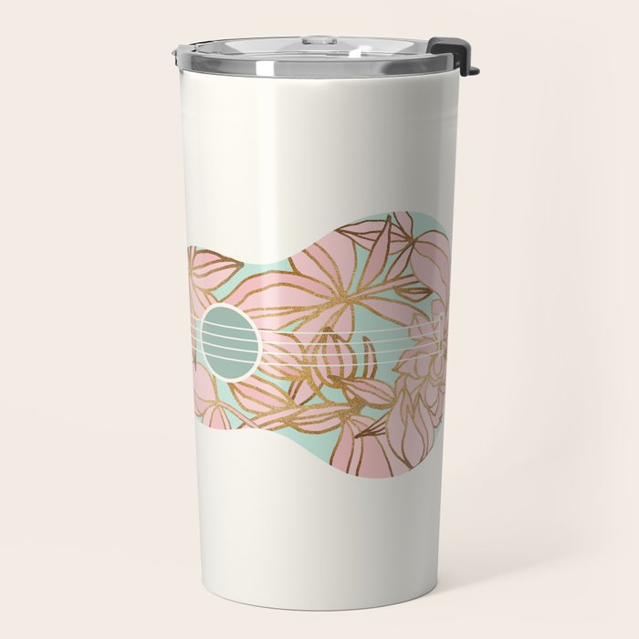Modern Boho Ukulele Travel Mug Gallery Image 2