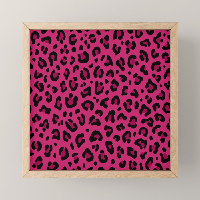 PINK LEOPARD PRINT â Hot Pink | Collection : Punk Rock Animal Prints | Mini Art Print Gallery Image 1