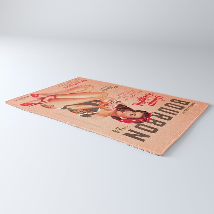 The Babes Of Bourbon Vol. 24: A Damn Delight. Vintage Pin Up Girl & Cocktail Art Rug Gallery Image 3