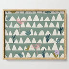 Farmland pattern sage green Serving Tray Gallery Image 1