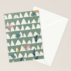 Farmland pattern sage green Stationery Card Gallery Image 2