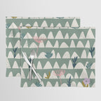Farmland pattern sage green Placemat Gallery Image 1