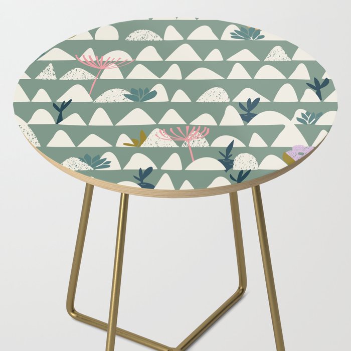 Farmland pattern sage green Side Table Gallery Image 2