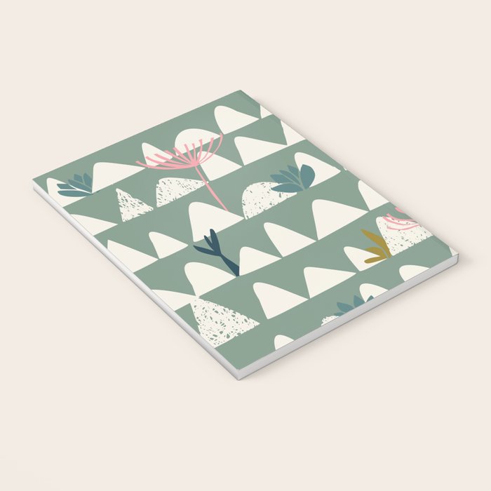 Farmland pattern sage green Notebook Gallery Image 3