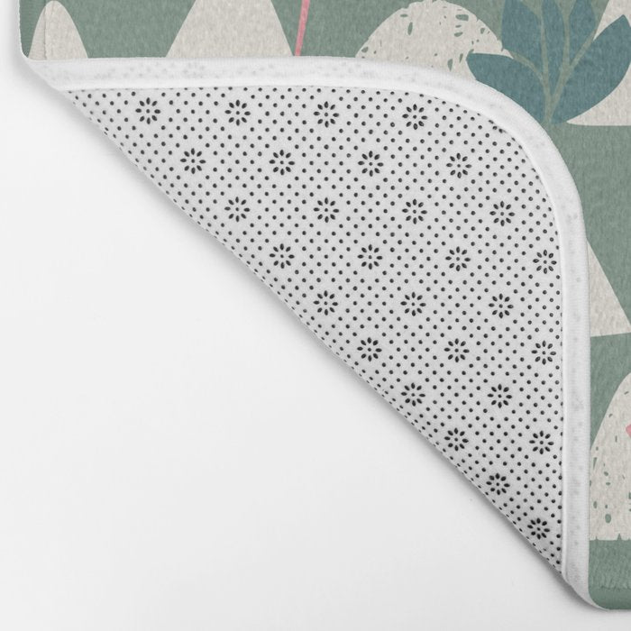 Farmland pattern sage green Bath Mat Gallery Image 2