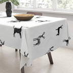 Black and white deer animal art pattern Tablecloth Gallery Image 3