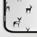 Black and white deer animal art pattern Laptop Sleeve Gallery Image 3