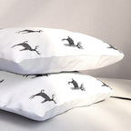 Black and white deer animal art pattern Pillow Sham Gallery Image 3