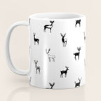 Black and white deer animal art pattern Coffee Mug Gallery Image 3