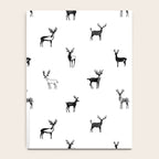 Black and white deer animal art pattern Notebook Gallery Image 4