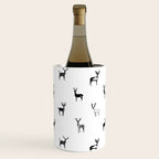 Black and white deer animal art pattern Wine Chiller Gallery Image 1