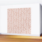 Blush Pink Minimal Plants Pattern Wall Mural Gallery Image 2