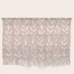 Blush Pink Minimal Plants Pattern Wall Hanging Gallery Image 1