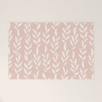 Blush Pink Minimal Plants Pattern Welcome Mat Gallery Image 1