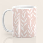 Blush Pink Minimal Plants Pattern Coffee Mug Gallery Image 3