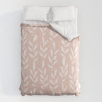 Blush Pink Minimal Plants Pattern Comforter Gallery Image 6