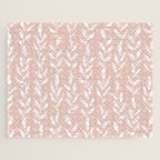 Blush Pink Minimal Plants Pattern Jigsaw Puzzle Gallery Image 1