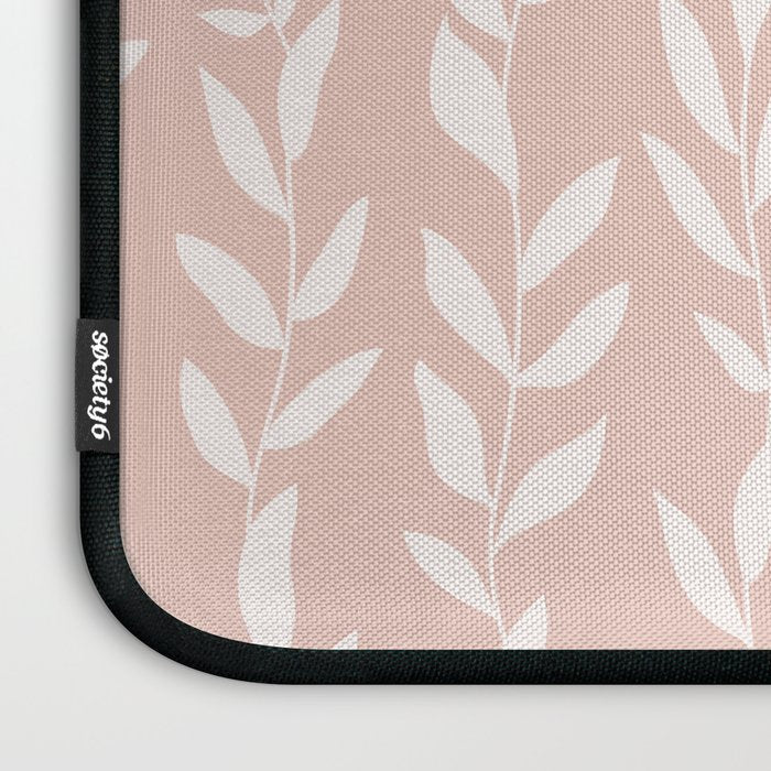 Blush Pink Minimal Plants Pattern Laptop Sleeve Gallery Image 3