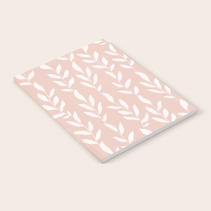 Blush Pink Minimal Plants Pattern Notebook Gallery Image 1