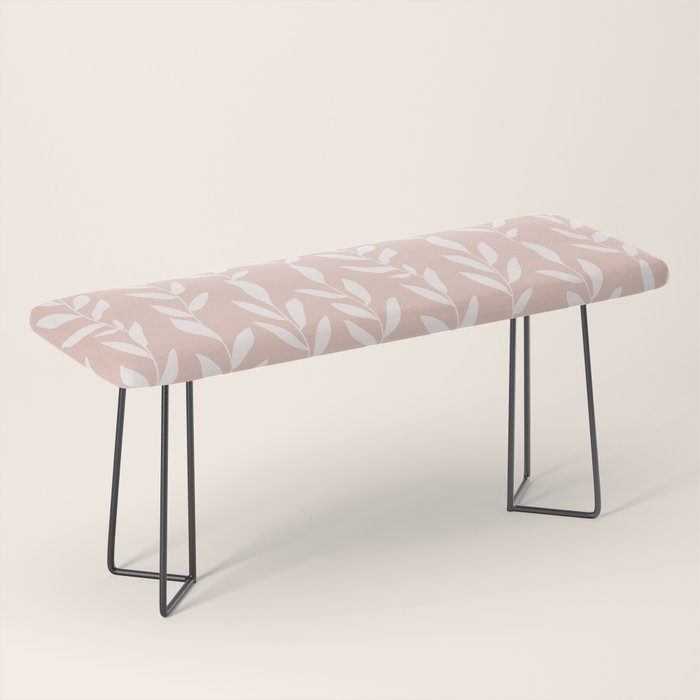 Blush Pink Minimal Plants Pattern Bench Gallery Image 1