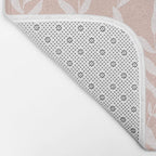 Blush Pink Minimal Plants Pattern Bath Mat Gallery Image 2