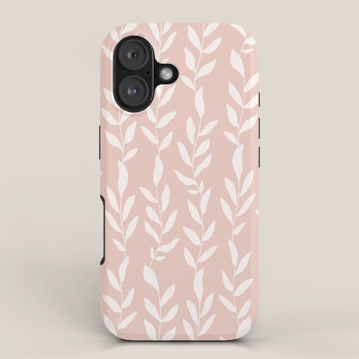 Blush Pink Minimal Plants Pattern iPhone Case Gallery Image 1