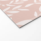 Blush Pink Minimal Plants Pattern Welcome Mat Gallery Image 2