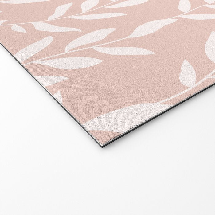 Blush Pink Minimal Plants Pattern Welcome Mat Gallery Image 2