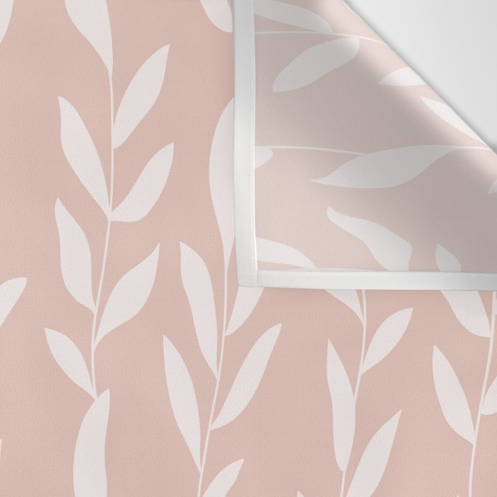 Blush Pink Minimal Plants Pattern Wall Tapestry Gallery Image 3