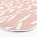 Blush Pink Minimal Plants Pattern Bath Mat Gallery Image 3