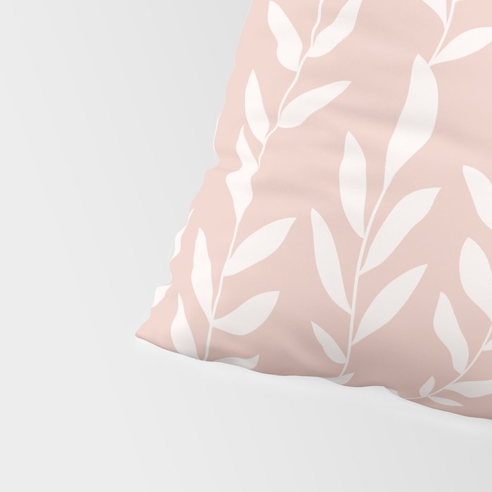 Blush Pink Minimal Plants Pattern Pillow Sham Gallery Image 4