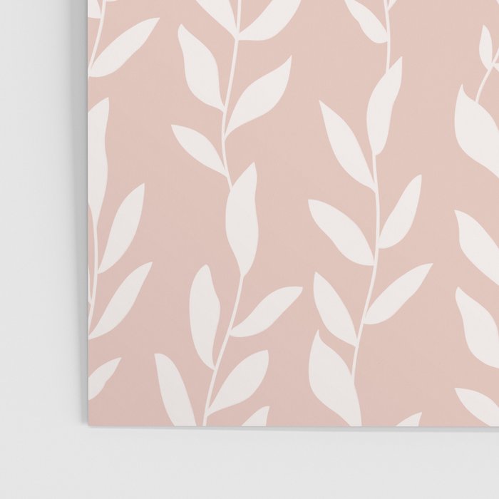 Blush Pink Minimal Plants Pattern Poster Gallery Image 3