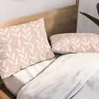 Blush Pink Minimal Plants Pattern Pillow Sham Gallery Image 2