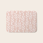 Blush Pink Minimal Plants Pattern Bath Mat Gallery Image 1
