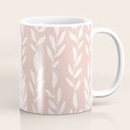 Blush Pink Minimal Plants Pattern Coffee Mug Gallery Image 1