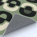 Mid Century Modern Decor 114 Black and Sage Green Rug Gallery Image 4