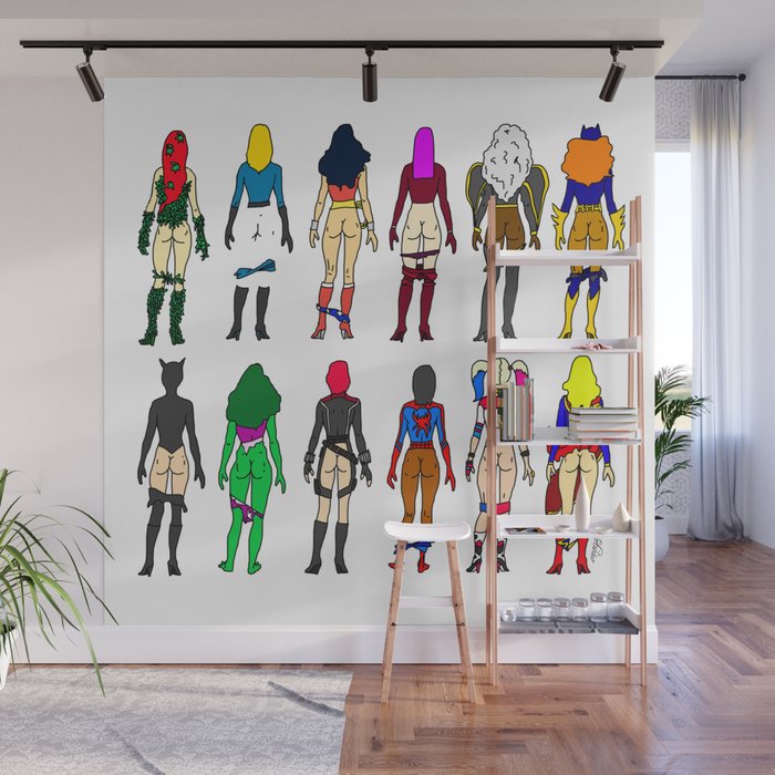 Superhero Butts - Girls Superheroine Butts LV Wall Mural Gallery Image 1