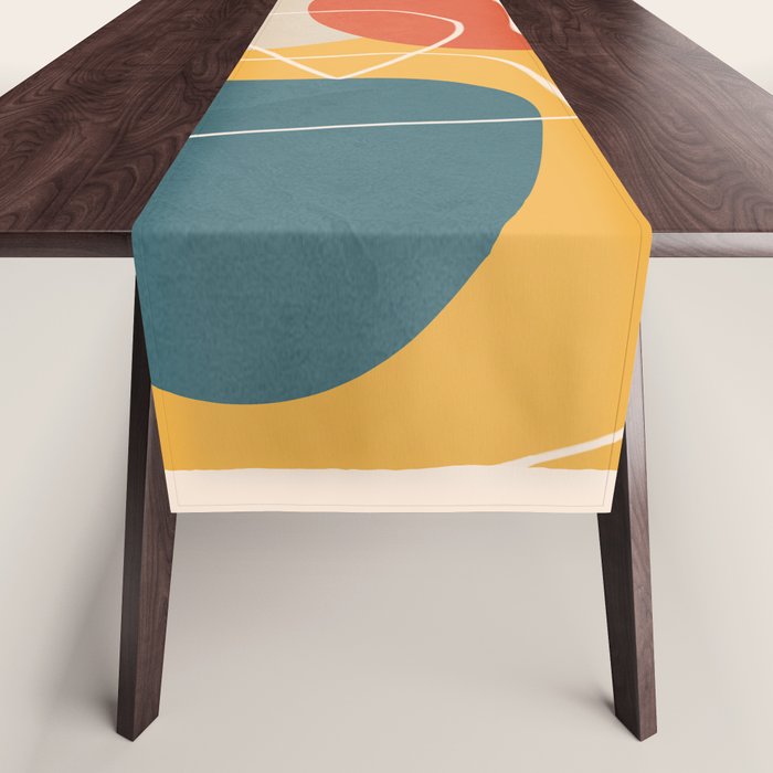 Minimal Colorful Abstract Shapes 11 Table Runner Gallery Image 1