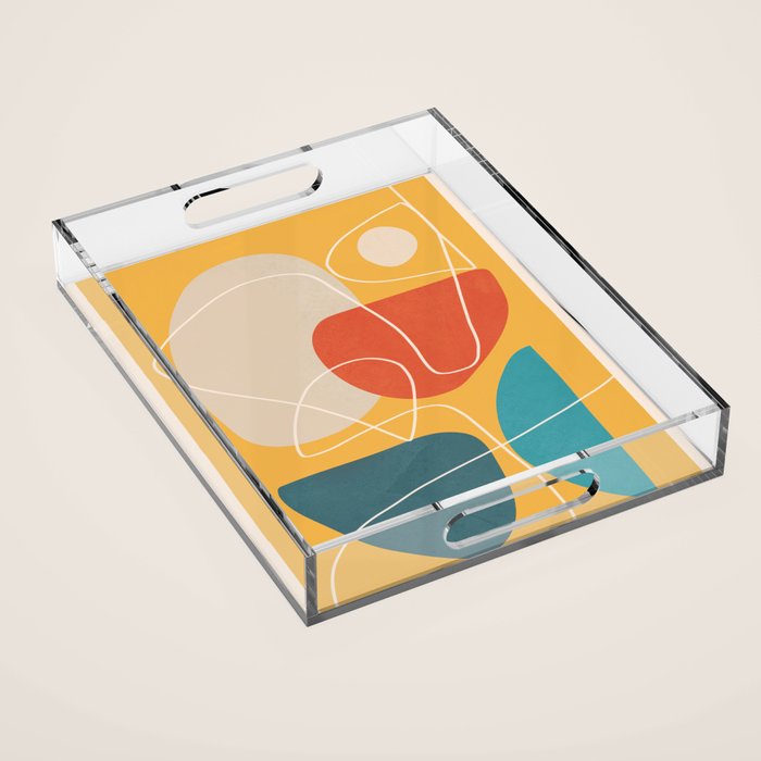 Minimal Colorful Abstract Shapes 11 Acrylic Tray Gallery Image 1